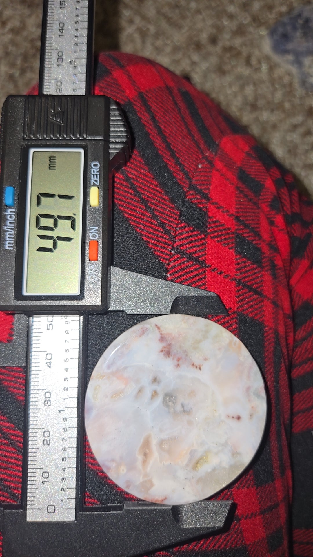 Pink Amythest/ Flower Agate Disk