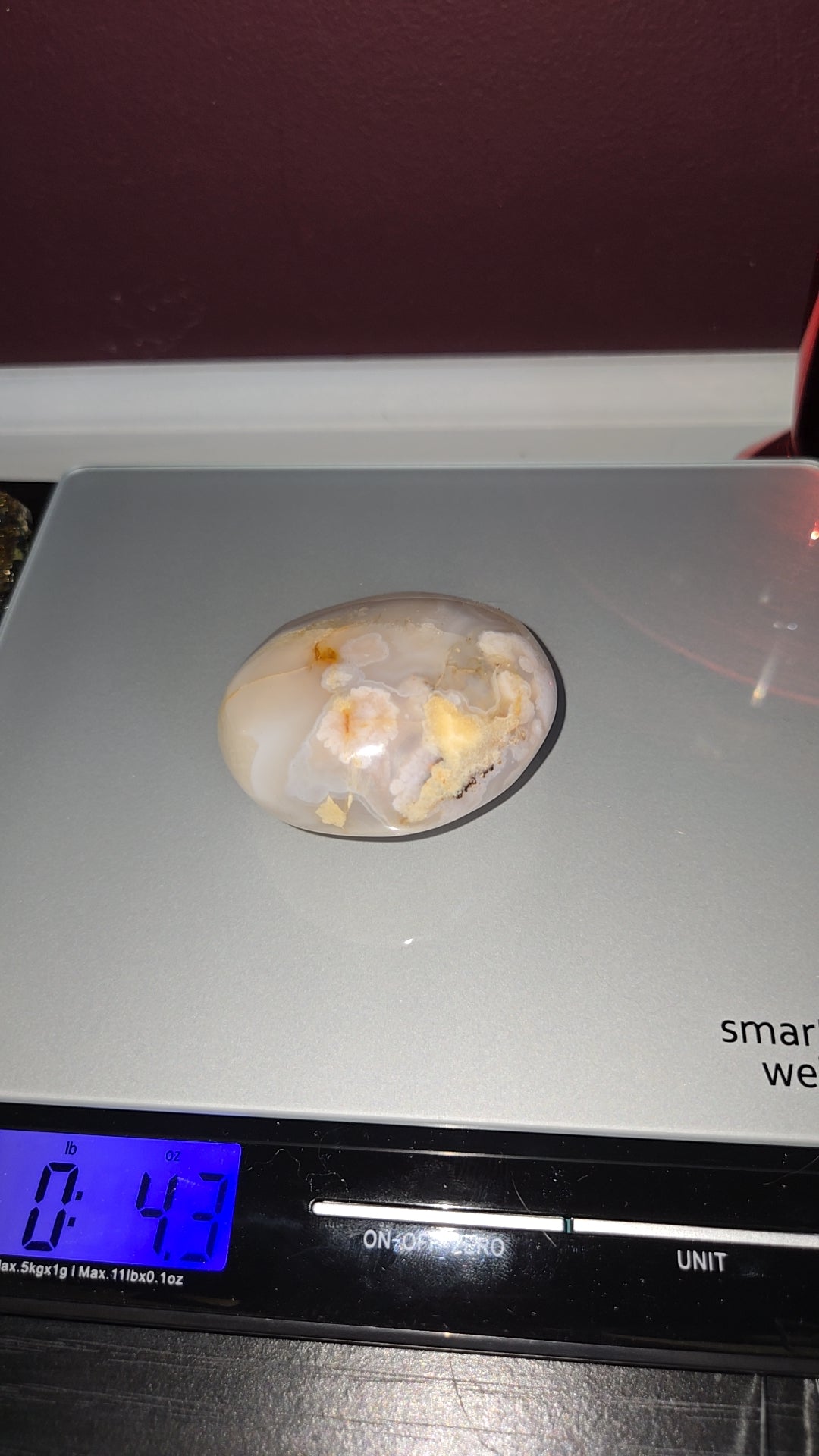 Flower Agate Palm w/Carnelian