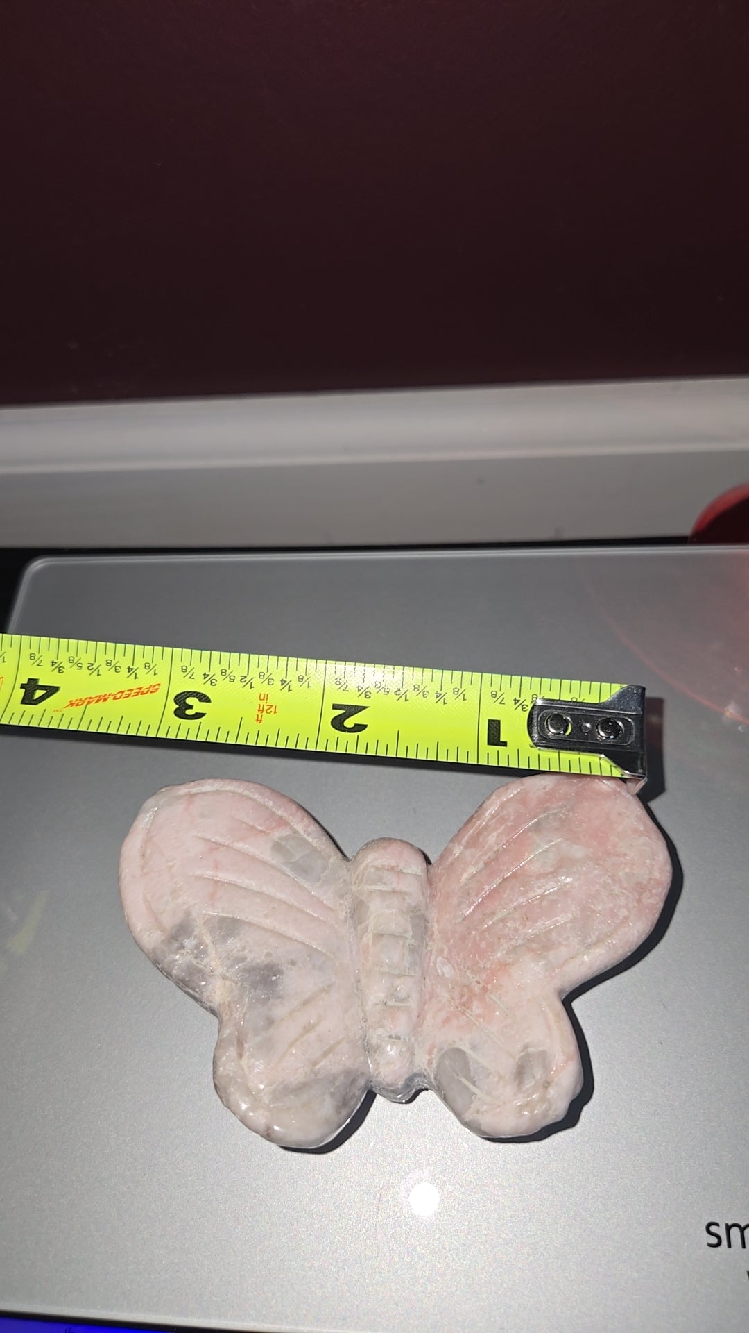 Pink Opal Butterfly Carving