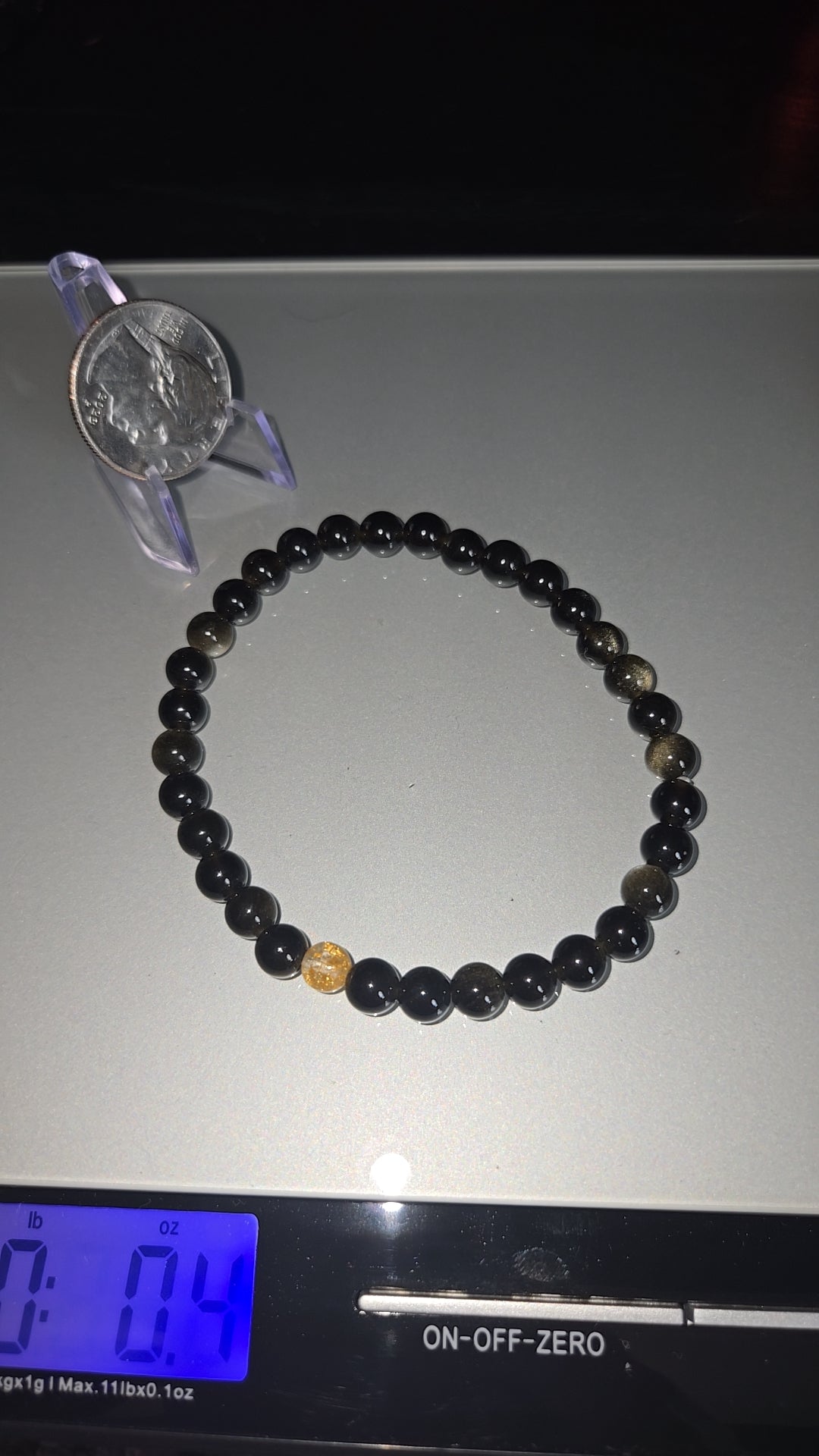 Golden Sheen Obsidian w/ sunstone bracelet