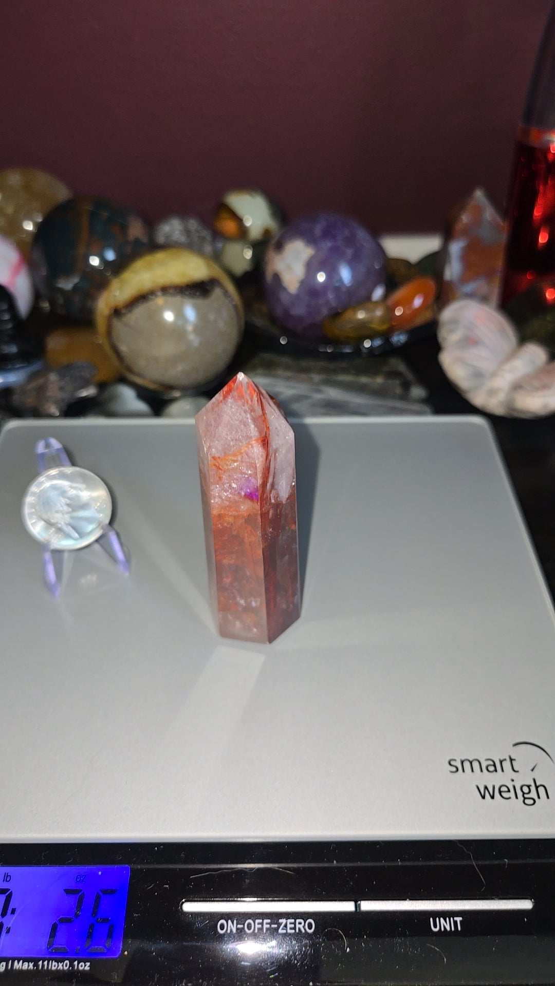 HQ Faceted Fire Quartz Towers