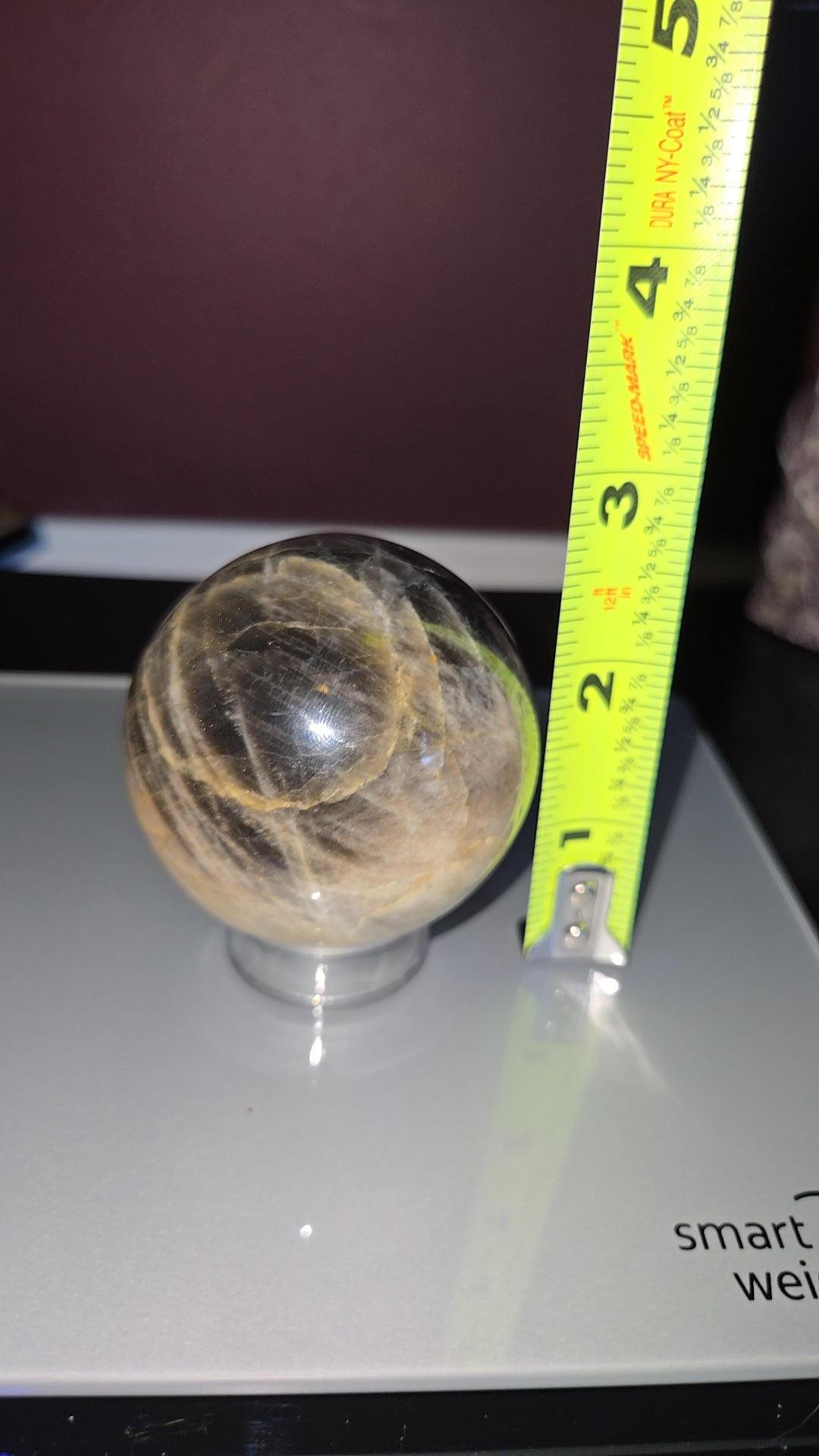 Black moonstone sphere/ stand not included