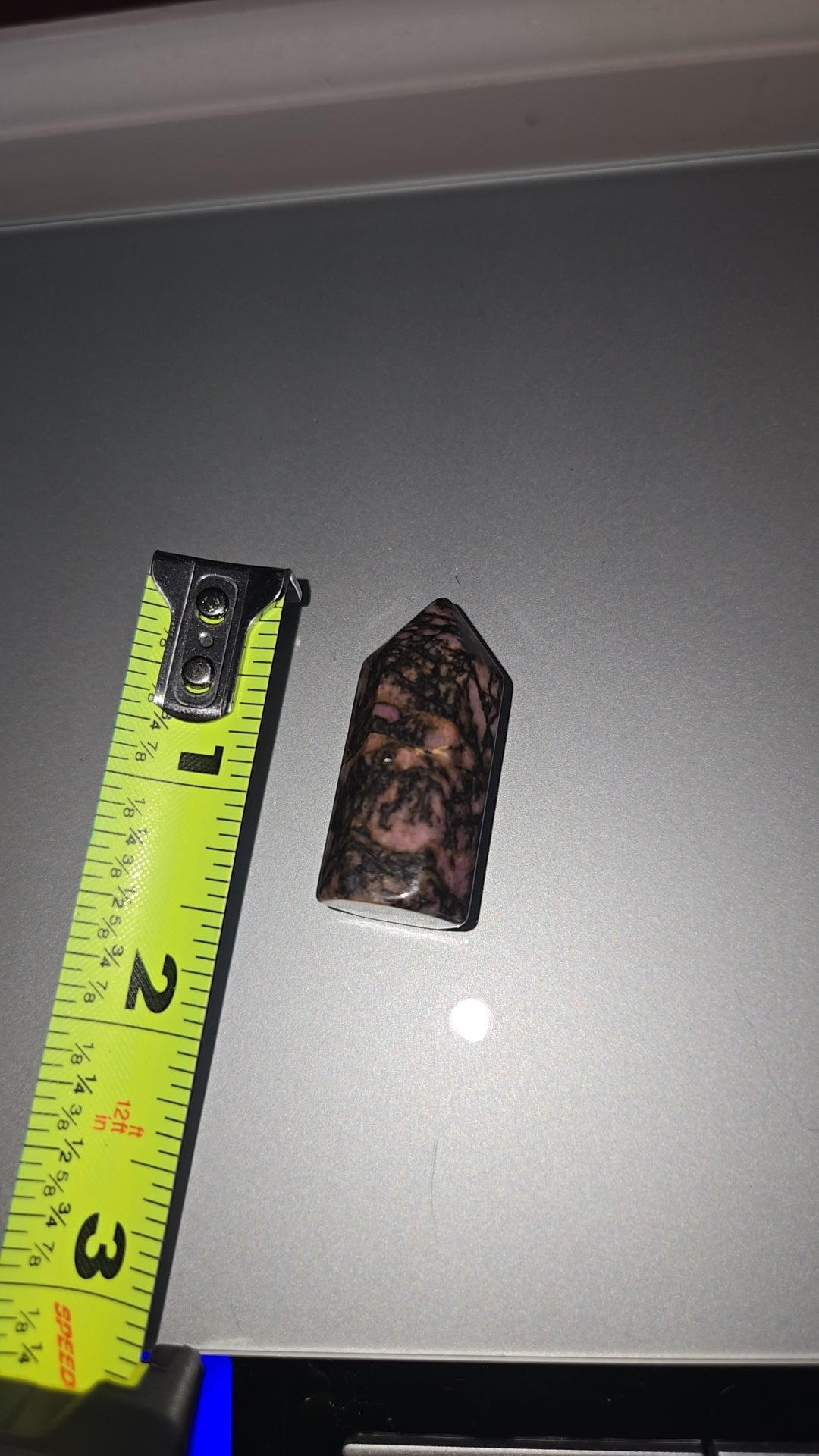 Tiny rhodonite tower