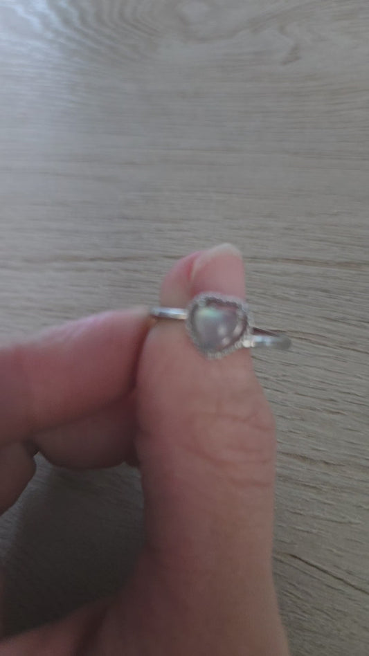 Labradorite heart adjustable ring