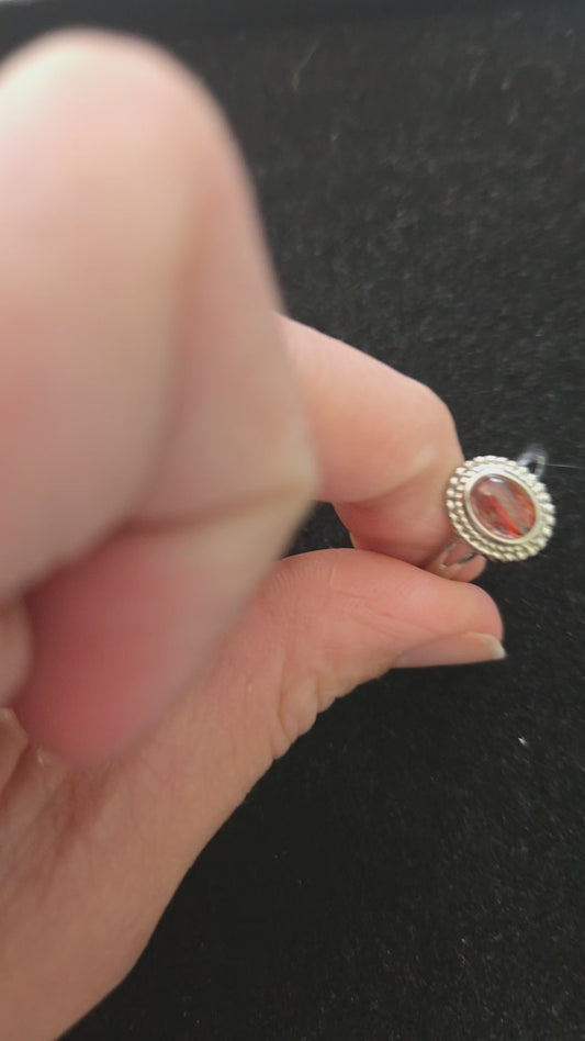 Rutile in Quartz adjustable ring