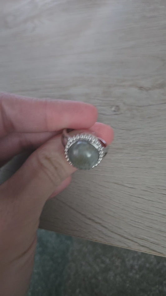 Labradorite adjustable ring