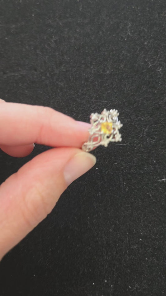 Citrine adjustable ring