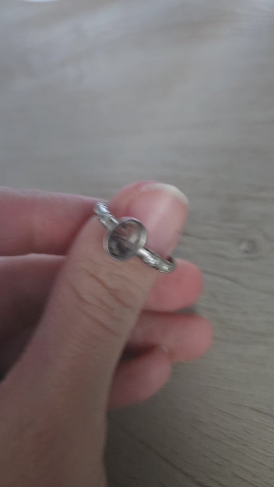 Rutile in Quartz adjustable ring