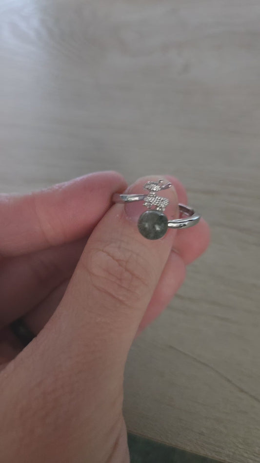 (Unsure of stone) Adjustable ring w deer