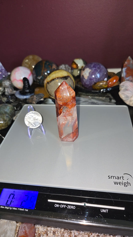 HQ Faceted Fire Quartz Towers