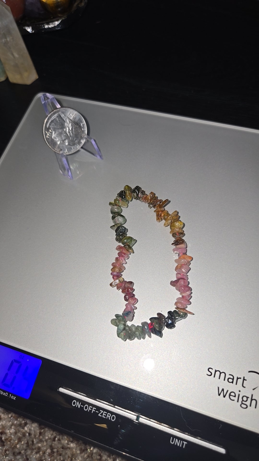 Rainbow Tourmaline chip bracelet