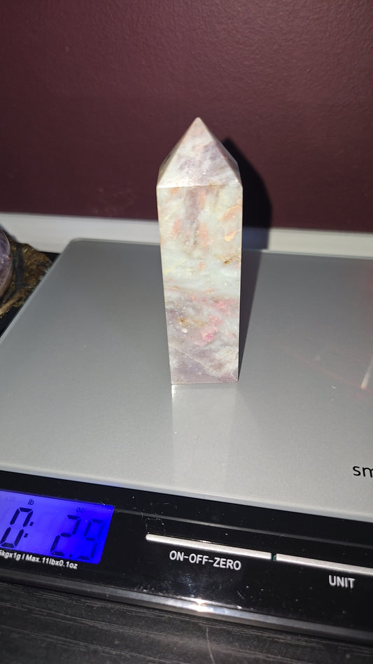 Plum tourmaline tower