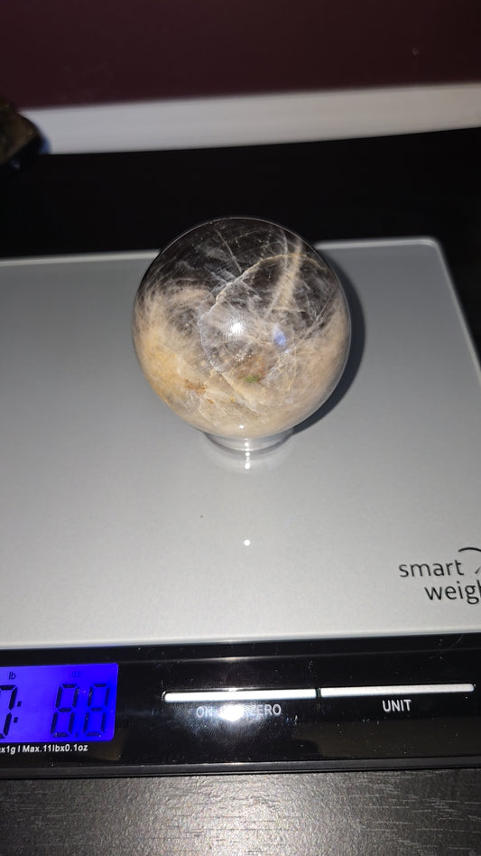 Black moonstone sphere/ stand not included