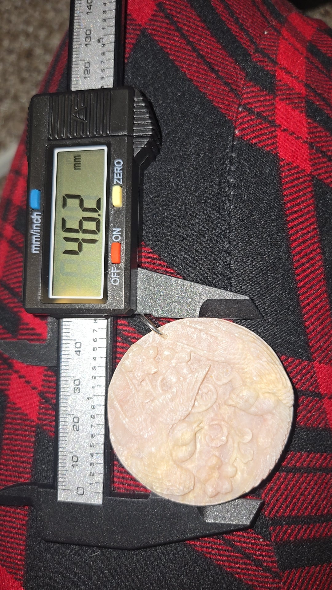 Pink Opal Pendant w/ bird carving