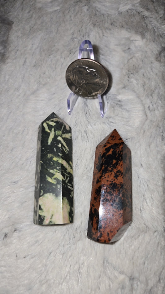 Baby towers(zebra jasper and mahogany obsidian)