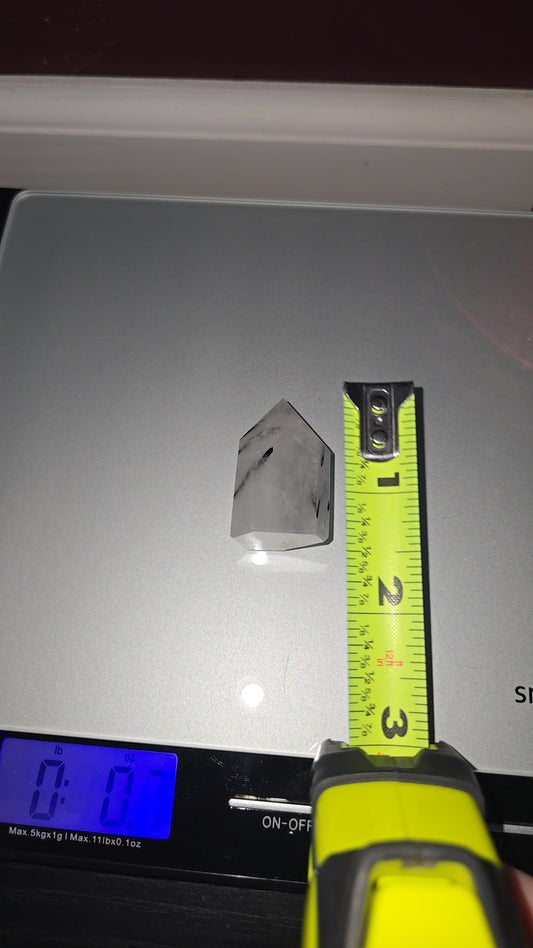 Tiny tourmaline in Quartz tower